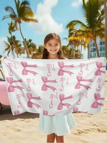 Personalized Kids Beach Towel, Summer Birthday Gift, Summer Vibe, Girls Beach Trip, Customized Beach Towel, Swimming Pool, Beach Decor