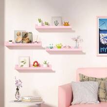 12 Pack Acrylic Shelves Wall Organizer And Storage, 15 Inch Display Shelf Figure, Perfume, Bookshelf Bedroom, Nursery, Room, - 4 + 粉紅色 - 查看 2