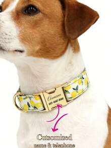 Collare personalizzato per cani, può stampare nome e numero di telefono - Collare per animali domestici con motivo floreale/a frutti carino, collare identificativo personalizzato per animali domestici - Collare per cani personalizzato (nome e numero di telefono personalizzabili) - Collare per animali domestici con motivo carino adatto per cani piccoli/grandi, collare identificativo - Multicolore - Visualizzare 2