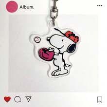 SNOOPY 一套/6个卡通亚克力钥匙扣，高价值创意情侣可爱闺蜜背包挂件，新年礼物，情人节礼物，复活节礼物 - 彩色 - 查看 7