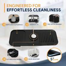 2025 New Kitchen Sink Splash Cover, Kitchen Sink Splash Cover Behind Faucet, Sink Drain Pad, Splash Pad Kitchen Sink Area Faucet Drain Pad - Black - View 6