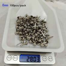 50/100个金属半球形圆形双脚铆钉，用于DIY手工制作皮革工艺包袋手提包底部保护