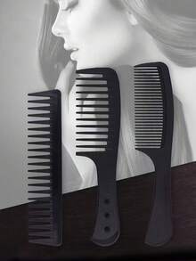 3pcs Hair Brushes, Black Hair Cutting Comb, Wide-Tooth Apple Comb For Salon ,Hair Tool Kit ,Hair Styling Kit