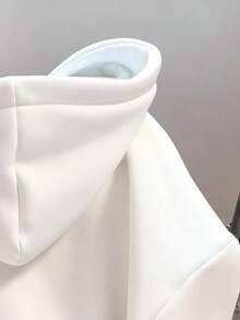 Y2K, 320g Retro Street Style Women's Autumn/Winter Clothing, Fashionable Loose Hooded Long Sleeve Sweatshirt, Cartoon Floral Print, Soft Fabric, Unisex One-Piece Design, A Fun Top That Can Be Layered Or Worn Alone. - 白色 - 查看 3