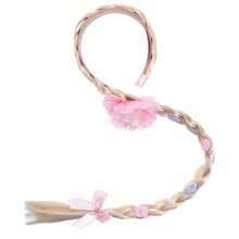 KESYOO Diadema Trenzada De Peluca Para Niña Accesorio De Disfraz De Princesa Peluca De Para Fiesta Cosplay CumpleañOs 65cm Rosa Fibra SinteTicaConveniente y duradero,Los favoritos de los niños - Rosa - Ver 2