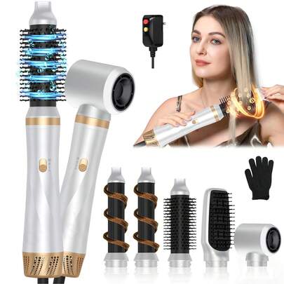 五合一直发器和卷发器，智能温控，打造柔顺、蓬松、健康的秀发