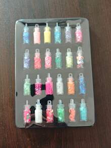 Dofuny Nail Glitter Mix 24/48 Bottles Festival Chunky Sequins & Fine Glitter Powder, Iridescent Glitter Flakes, Cosmetic Face Body Eye Hair Nail Art Resin Tumbler Glitter Loose Glitter - Multicolor - View 3