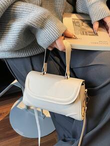 Elegant Crossbody Bag For Women, Vintage Handbag, Versatile Shoulder/Underarm/Top Handle Small Square Bag - Beige - View 7