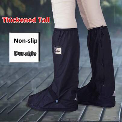 Thick Anti-Slip PVC Rain Shoe Covers, Adult High-Top Rain Shoe Covers, Outdoor Waterproof Shoe Covers For Cycling, Hiking, Suitable For Rainy Days