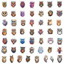 50 piezas de pegatinas de búho - Adecuadas para decorar teléfonos, álbumes de recortes, planificadores, botellas de agua, portátiles, coches, equipaje y talla grande. También son excelentes para tarjetas hechas a mano, portátiles y varios otros escenarios. Una opción decorativa ideal para la temporada de invierno y vacaciones. - Multicolor - Ver 6