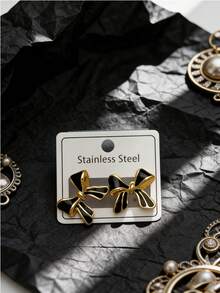 6对优雅迷人的珐琅花朵珍珠耳环，时尚水滴形/五瓣花黑色油滴耳环，精致蝴蝶结耳环及其他时尚配饰 - 彩色 - 查看 11