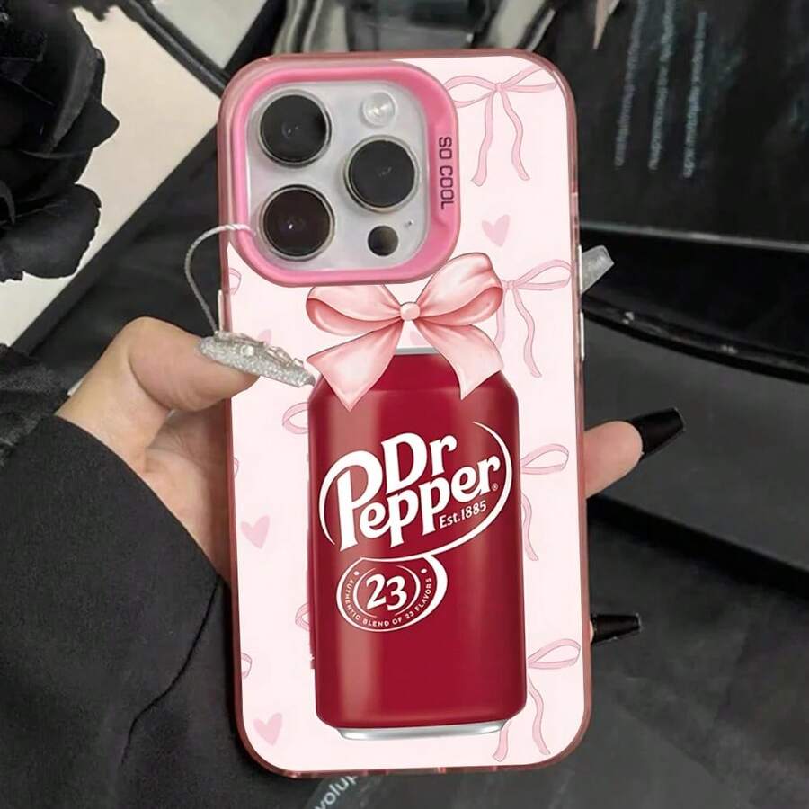 Fshion Dr-P-Peppers Drink Phone Case For IPhone 16,15,14,13,12,11,Pro,Max,Plus,Mini,XS,SE Anti Fall Pink Matte Hard Bumper.Christmas Accessories. - z1 - 查看 1