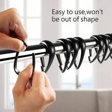 Ganchos de Cortina de Ducha de plstico Negro, Ganchos de Ducha en Forma de Gota para Cortina de bao, Barra de Ducha u2013 Juego de 12 - Negro - Ver 3
