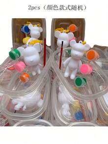 1/2/5/6 件套 DIY 手工套装 - 涂鸦娃娃钥匙扣，彩色小熊造型钥匙圈 | 材质：塑料 | 套装包含：1 个小熊素体 + 3 色颜料 + 1 个搅拌勺 + 1 个钥匙扣 | 颜色随机 | 提升创造力和动手能力 | 适用于派对游戏、课堂奖励、节日礼物