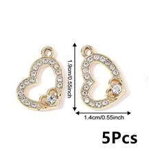 5Pcs Heart Design DIY Jewelry Pendant For Jewelry Making, Wedding Decoration Accessories - Multicolor - View 6