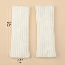 Women's Striped Knit Fingerless Gloves, Elastic Warm Touchscreen Gloves For Casual, Writing, Daily Use In Autumn/Winter - Multicolor - View 8
