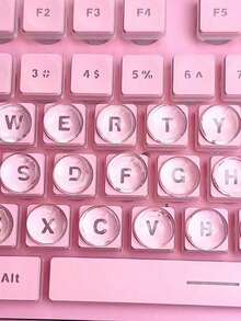 16*8mm Transparent DIY Keyboard Caps Self-Adhesive For Office Ladies To Protect NailsCrystal Clear Nail Art Keyboard Sticker, Nail Art Tip Aids, Nail Art Tip Aids With Raised Keys, Transparent Decorative Nail Accessories