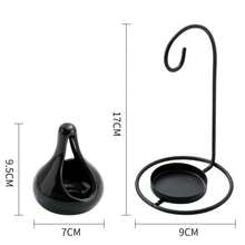 1 Set Ceramic Cauldron Incense Burner With Stand, Witch's Potion Design, No Fragrance, Can Be Used With Candles Or Tea Lights, Home Decor - Iron Frame Hook Ceramic Aromatherapy Stove - View 7