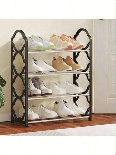 4단 신발 랙 수납 캐비닛, 공간 절약형 현관 신발 정리함 - 독립형 신발 랙, 옷장, 복도에 적합, 간편한 조립, 바닥 스탠딩 신발 랙, 가정용 수납에 이상적