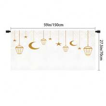 1pc Vintage Orange Lantern Pattern Design, Space-Saving Tablecloth For Kitchen, Dining Room, Ramadan & Eid Decoration, With Hanging Hole, Portable & Durable, Lightweight Material, Home Celebration Decor, Festival Lantern Pattern, Decorative Tablecloth - Multicolor - View 17