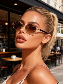 1 Pair Polygon Metal Retro Fashion Glasses - Multicolor - View 5