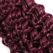 Human Braiding Hair For Boho Braids 100g 20 Inch, #99J Burgundy Deep Wave Boho Braids Human Hair Bulk For Bohemian Micro Knotless Braiding 2 Bundles Per Pack 99j Burgundy Human Braiding Hair For Boho Braids,150g 20 Inch 6 Bundles Burgundy Deep Water Wave Bulk Boho Curly Human Hair For Braiding,Wine Red No Weft Wet And Wavy Braiding Hair Extensions - S99J - 查看 2