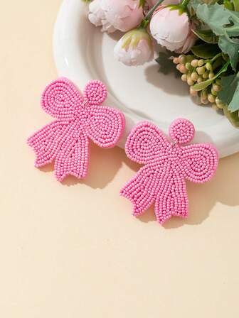 זוג אחד עגילי פרל בעבודת יד, תכשיטים אופנתיים לנשים