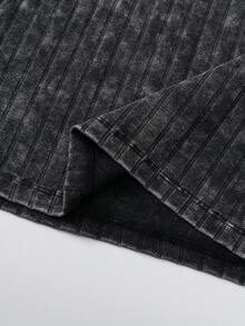 Men's Casual Washed Black Tank Top, Sporty Style, Suitable For Daily Wear, Vintage Fabric Texture, Great Gift For Boyfriend - Black - View 6