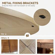 Mesa de comedor redonda, mesa de comedor redonda de 47 pulgadas para 4, mesa de cocina de granja con base de pedestal de madera para el comedor o la sala de estar del hogar (sin sillas) - Marrón - Ver 5