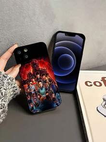 Estuche para teléfono Monster Squad Action Compatible con estuches para teléfonos   17  16 Pro Max  15 Pro Max  13 y  12 Hecho de material TPU a prueba de caídas, resistente al desgaste y cómodo de sostener Un gran regalo para familiares, amigos, seres queridos, novios/novias y para Halloween - Negro - Ver 4