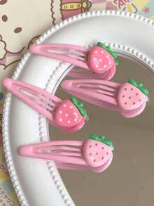 4/8pcs/Set Fashionable Cute Strawberry Fruit Bangs Hair Clips Claw Clips Hair Claws Hair Barrettes, Hair Accessories - Nhiều màu - Xem 10