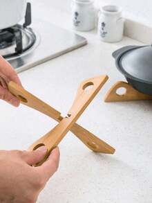 2pcs/1pc Bamboo Heat Insulation Pad, Cross-Shaped Pot Holder, Heat Resistant Bowl & Plate Mat - Multicolor - View 4