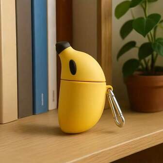 Muz Şeklinde Kulaklık Kılıfı Seti, Sevimli Çizgi Film Kulaklık Koruyucu Kılıflar, Şık, Kişiselleştirilmiş, Sade, Sanatsal Tarzda Kulaklık Kılıfları. Kulaklık Saklama Kutusu