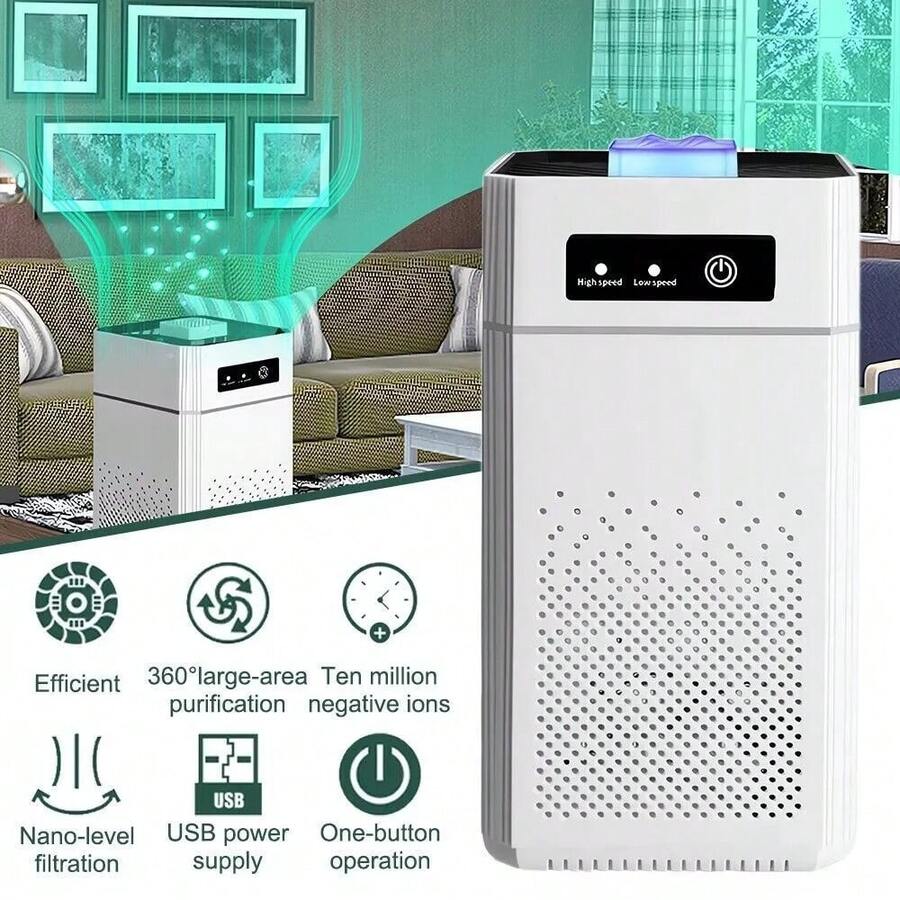Home HEPA Air Purifier Large Room Air Cleaner For Allergies Smoke Mold Odor Dust - White - View 1