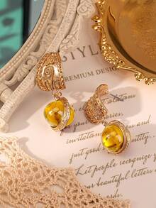 1 对复古波西米亚风格优雅独特几何镀金金属吊坠耳环，适合女性日常、节日、派对、婚礼、订婚、旅行、节日、送给好朋友的礼物、珠宝