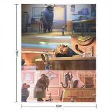 1 Piece Disney &Lt; Zootopia &Gt;   Judy Hopps And Nick Wilde Blanket - Coffee Shop Scene Soft Flannel Throw Blanket, 280GSM Heavyweight All-Season Bed Sofa Camping Blanket, Machine Washable Gift, Modern Style Durable Fabric Home Decor - 風格 - 查看 10