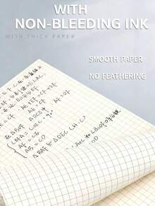 80页方格笔记本，方格纸记事本，素描本，绘图纸，便签本，笔记本，活页本，方格纸，计算草稿纸，布局纸，学生方格笔记本，素描纸，双面方格纸，便签纸，美术书，绘画书 - 黑與白 - 查看 8