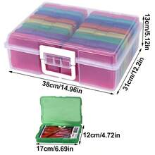 Photo Storage Box 5x7 Photograph Picture Album Organiser Craft Container Box - Multicolor - View 2
