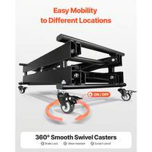 Mesa elevadora eléctrica , mesa elevadora de tijera simple con capacidad de 150 kg, plataforma de elevación de 20 a 71 cm de altura ajustable, mesa elevadora de centro con 4 ruedas, para manipulación y transporte de materiales, color negro - Negro - Ver 5