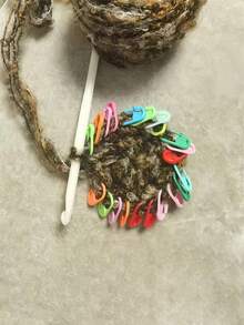 1/10/30/50/100pcs Random Color Mini Woven Crochet Stitch Markers, Plastic Locking Stitch Markers For Knitting, Crochet, Sewing DIY Crafts - Multicolor - View 4