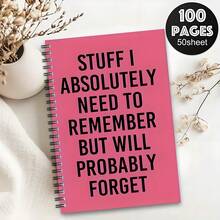 Forgetful Star Humorous Spiral Notebook, Suitable For Students/Office Workers To-Do List, Gift For Classmates/Colleagues, Daily Notes & Work Reminders