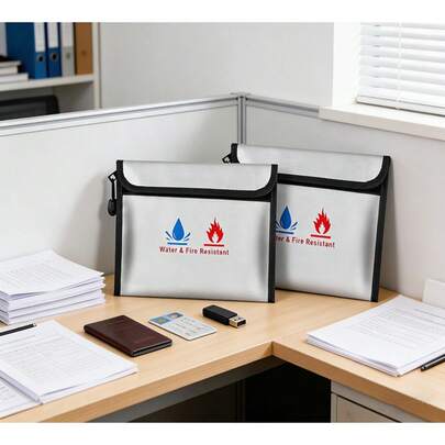 2个/套 小型阻燃袋（5 x 8英寸），无刺激性阻燃零钱包，阻燃钱包袋，阻燃贵重物品现金袋 - 可装护照、现金和钥匙