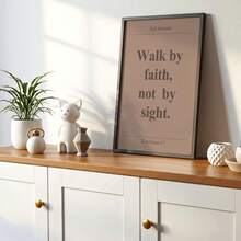 Tranh treo tường khổ 1/3 màu cà phê sữa, chủ đề Thiền định, kèm câu Kinh Thánh | Trang trí tôn giáo hiện đại, phù hợp cho phòng ngủ, phòng khách hoặc văn phòng, tranh Kinh Thánh tối giản, quà tặng cho phái nữ, không khung. - Nhiều màu - Xem 5