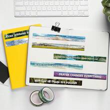 24 Rolls Christian Washi Tape Gifts Bulk Religious Inspirational Scripture Supplies Bible Verse Washi Tape For Bible Journaling Study Crafting New Year DIY Gifts - Scenery - 查看 5