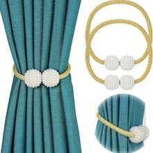 2 Correas magnéticas para cortinas, soporte de correa para cortinas con diseño de cuerda decorativa clásica para cortinas de hogar y oficina, de 42 cm de largo - Rosa - Ver 10