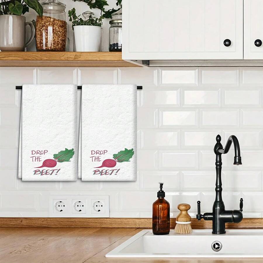 2/4 Piezas Paños de cocina con estampado de temas vegetales, paños de microfibra súper absorbentes y modernos, paños de té para cocinar y hornear, trapos de limpieza, toallas de mano, muy suaves y absorbentes, decoración de cocina, regalos para vecinos, madres, cumpleaños, inauguración de la casa para amigos, artículos esenciales de cocina, necesidades diarias - Multicolor - Ver 1