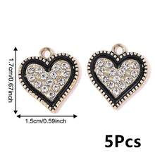 5Pcs Heart Design DIY Jewelry Pendant For Jewelry Making, Wedding Decoration Accessories - Multicolor - View 14