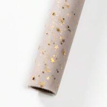 1卷星月面纱 - 5码韩式金色星月刺绣网纱，闪亮弹力罗纹面料，适用于礼品包装、婚礼装饰、DIY花艺、珠宝和花束包装 - DIY 星星月紗系列 - 查看 10