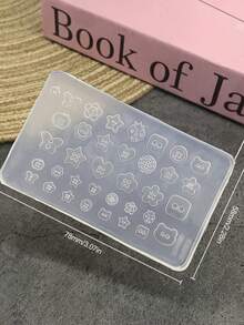 1个3D纽扣美甲模具硅胶工具不对称形状纽扣装饰美甲饰品树脂模具美甲用品 - 無色 - 查看 3