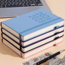 2026-2028三年月历计划本（1月至12月），软封面，带弹性笔套，12个月显示，英文版，适合注重条理且追求时尚的成年人，可用于日记写作|简约设计|易于保养的装订 - 彩色 - 查看 1